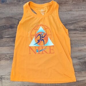 Nike Bright Orange Tank with Graphic Design
